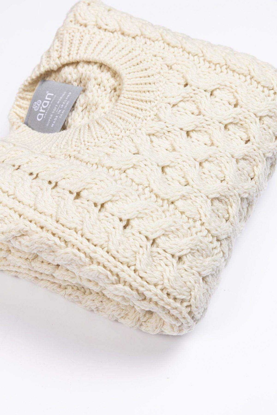 Jumpers & Cardigans | Aran Woollen Mills Kids Aran Jumper In Cream