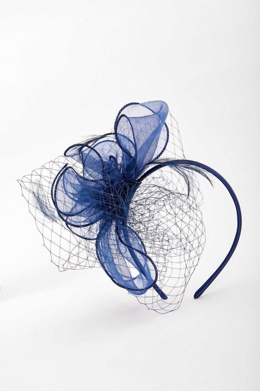 Fascinators | SOUL Accessories Navy Hairband Fascinator With Net & Feathers