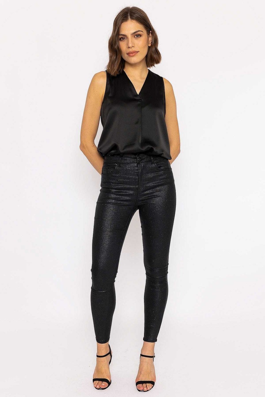 Jeans & Trousers | Vero Moda Sophia Skinny Glitter Pants In Black 30\\