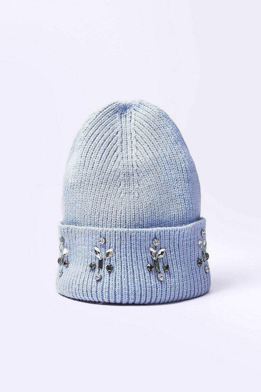 Hats | SOUL Accessories Embellished Beanie In Blue