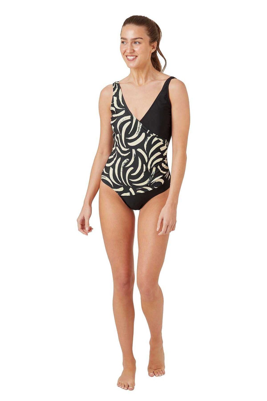 Swimwear | Oyster Bay Monochrome Wrap Swimsuit