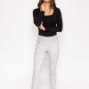 Jeans & Trousers | Kelly & Grace Weekend Straight Leg Bengaline Pant In Grey