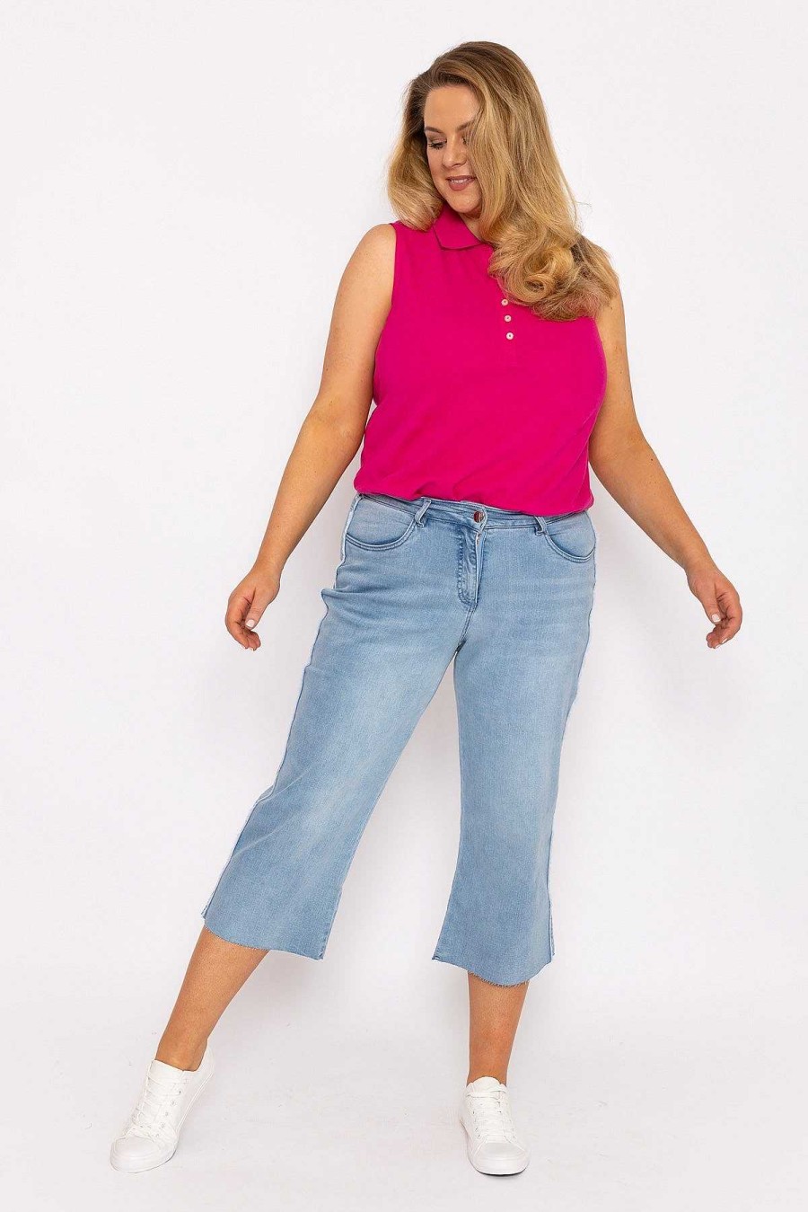 Jeans & Trousers | Ulla Popken Wide Leg Culotte Jeans In Denim