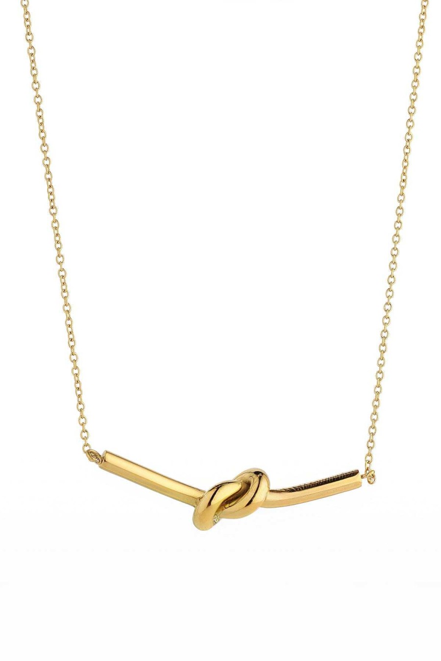 Necklaces | Knight & Day Gold Russian Knot Bar Necklace