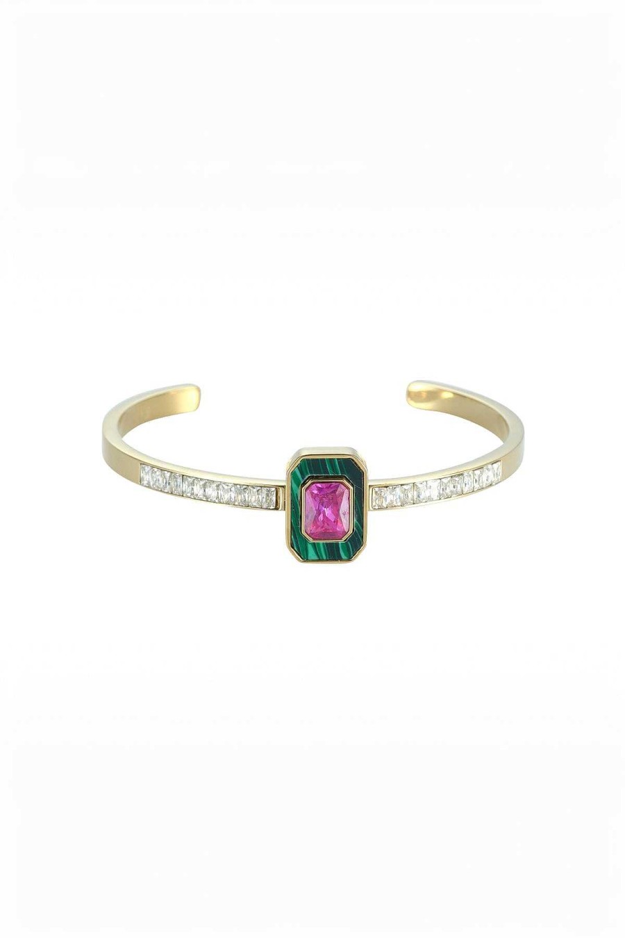 Bracelets | Knight & Day Braelyn Pink And Green Bangle Bracelet