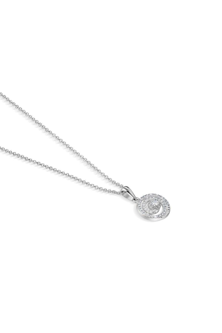 Boxed Gifts | Newbridge Silverware Jewellery Spiral Pendant With Clear Stones