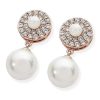 Boxed Gifts | Tipperary Crystal Jewellery Pave Circle With Drop Pearl Earrings