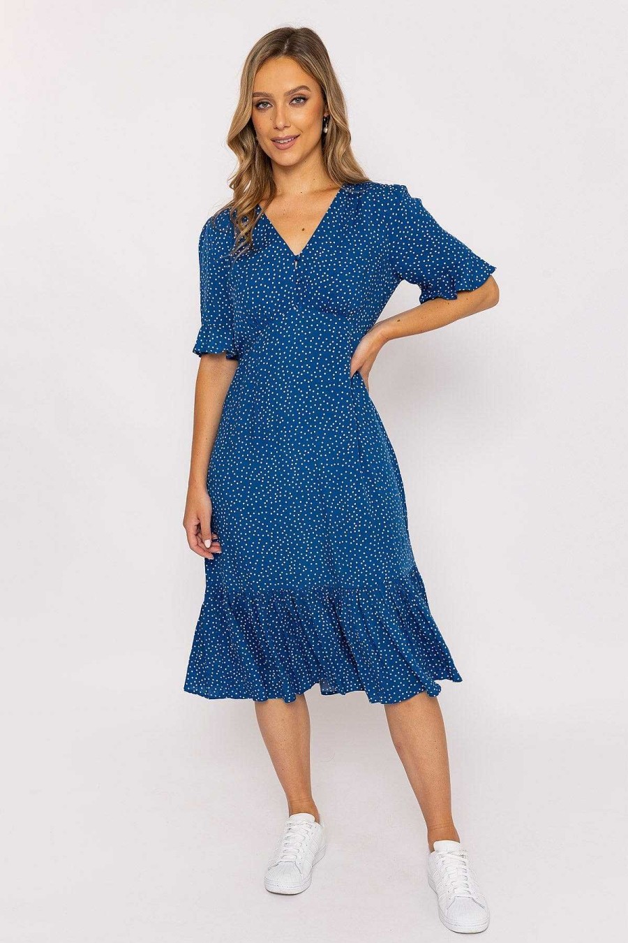 Skater | Rowen Avenue Betty Midi Dress In Blue Print