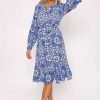 Sale Dresses | Rowen Avenue Norah Blue Printed Midi Dress