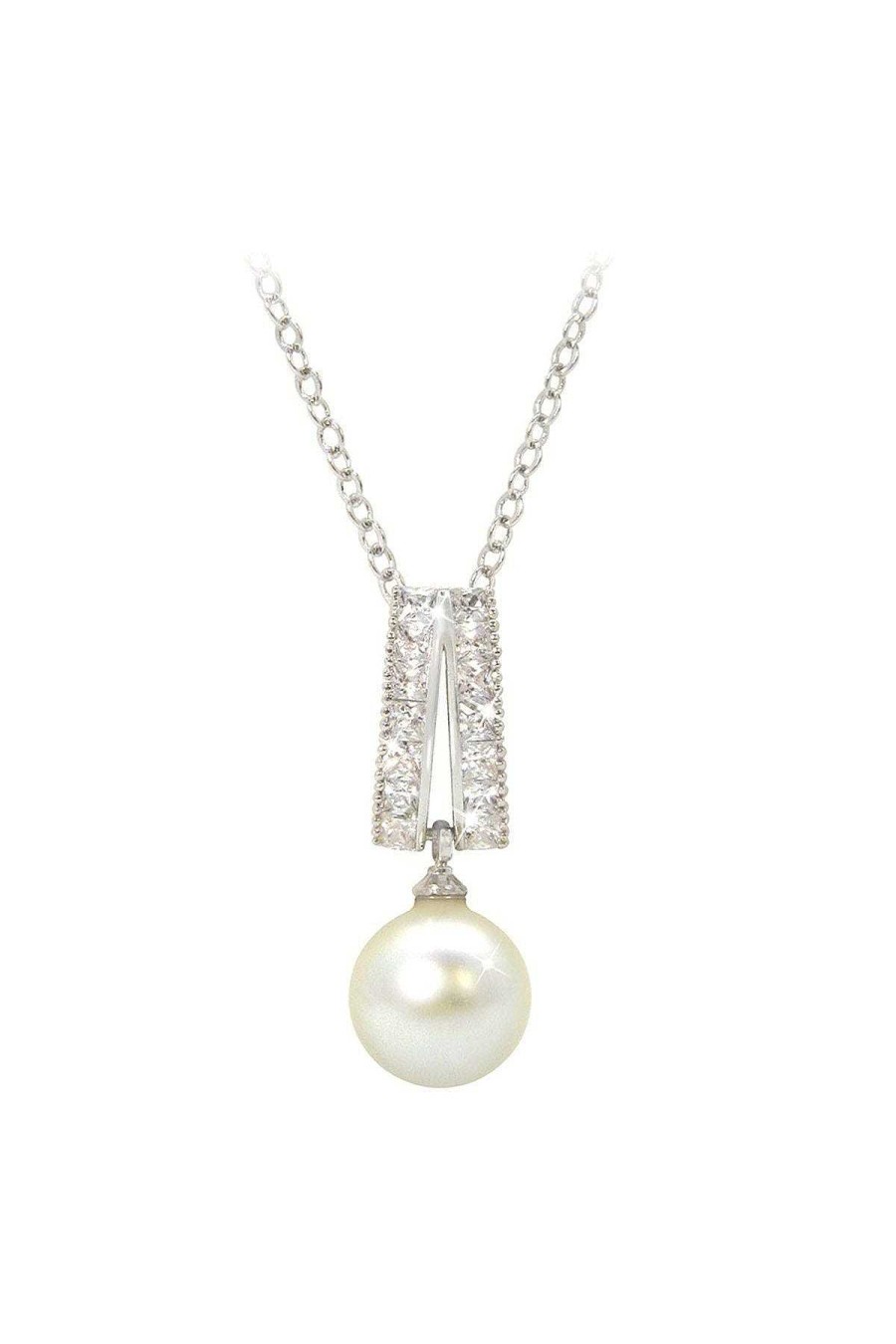 Boxed Gifts | Tipperary Crystal Jewellery Pearl Pendant With Stones In Silver