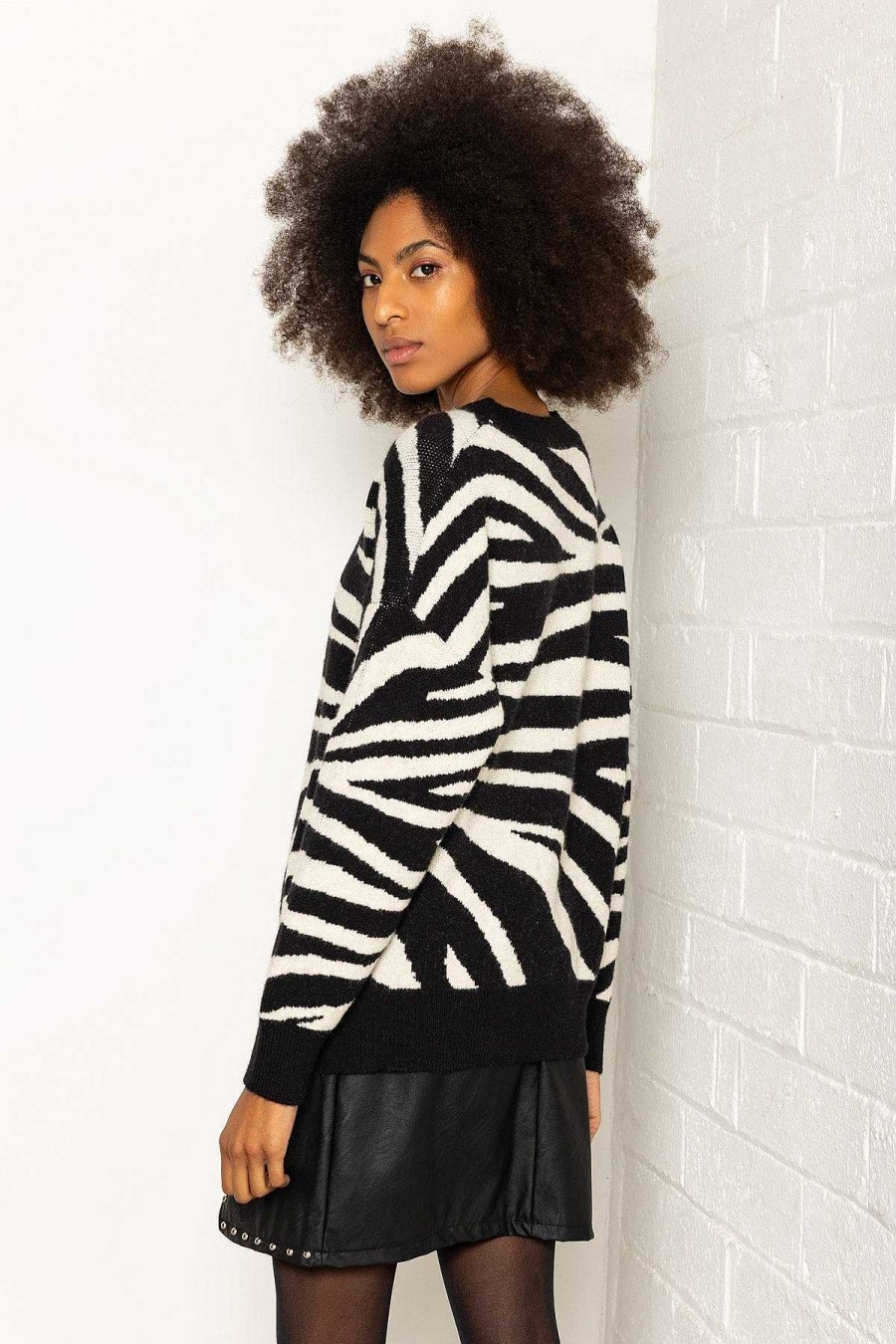 Jumpers & Cardigans | Pala D'oro Sport Zebra Print Knit