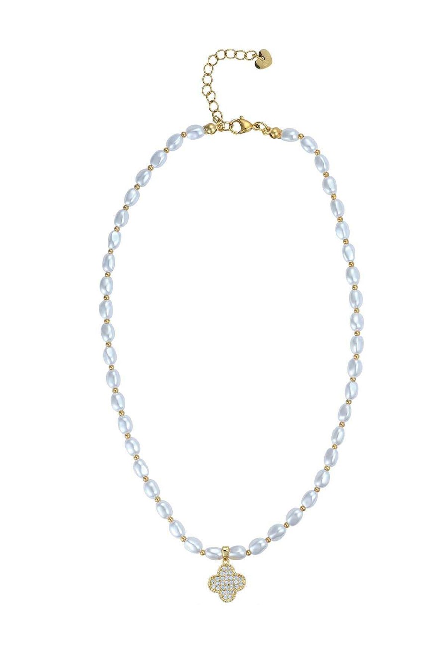 Jewellery | Knight & Day Clover Drop Faux Pearl Necklace