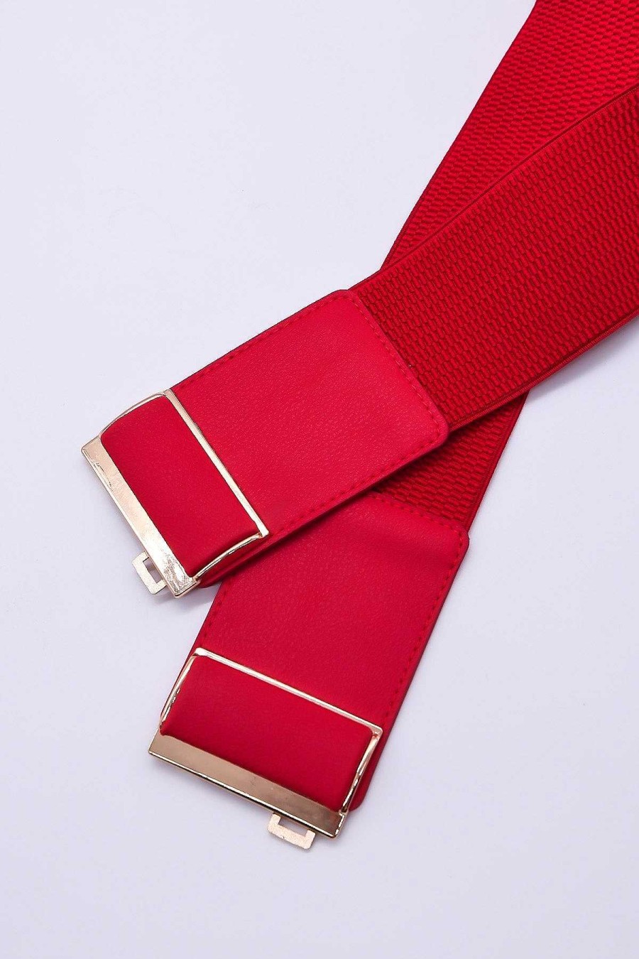 Belts | SOUL Accessories Gold Clasp Elastic Belt In Red