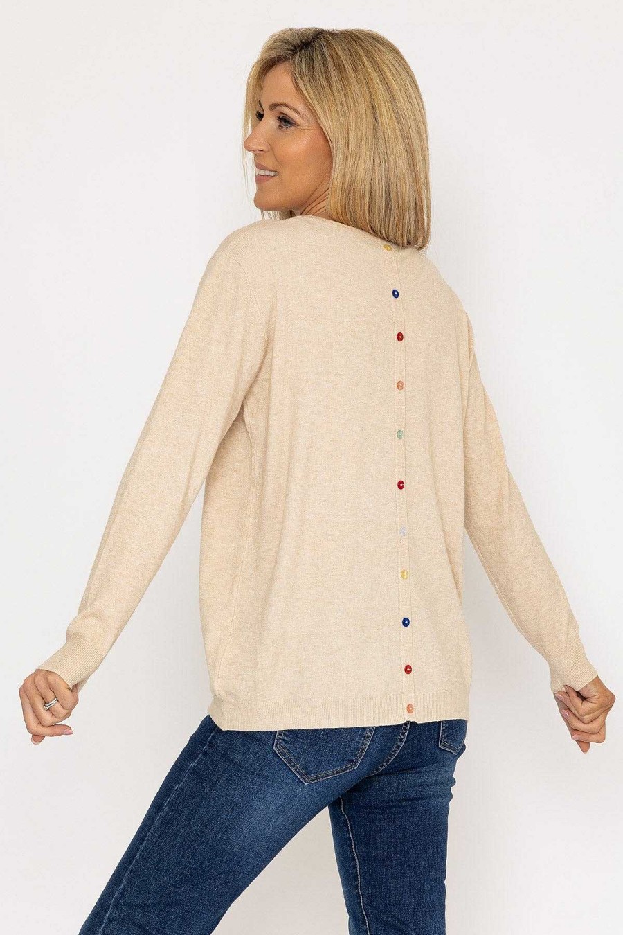 Jumpers & Cardigans | J'aime la Vie Button Detail Knit In Beige