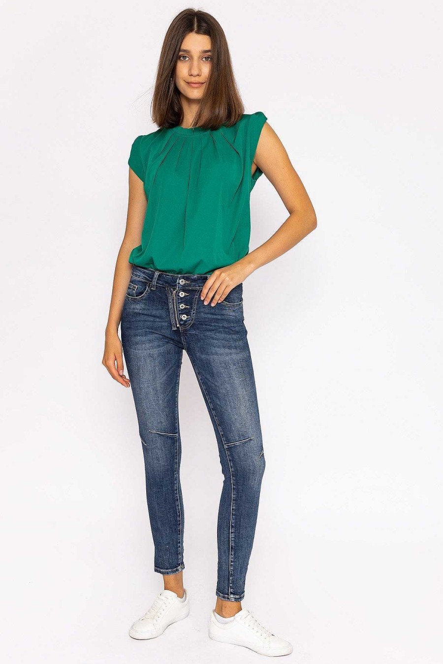 Jeans & Trousers | J'aime la Vie Button Front Jeans In Dark Denim