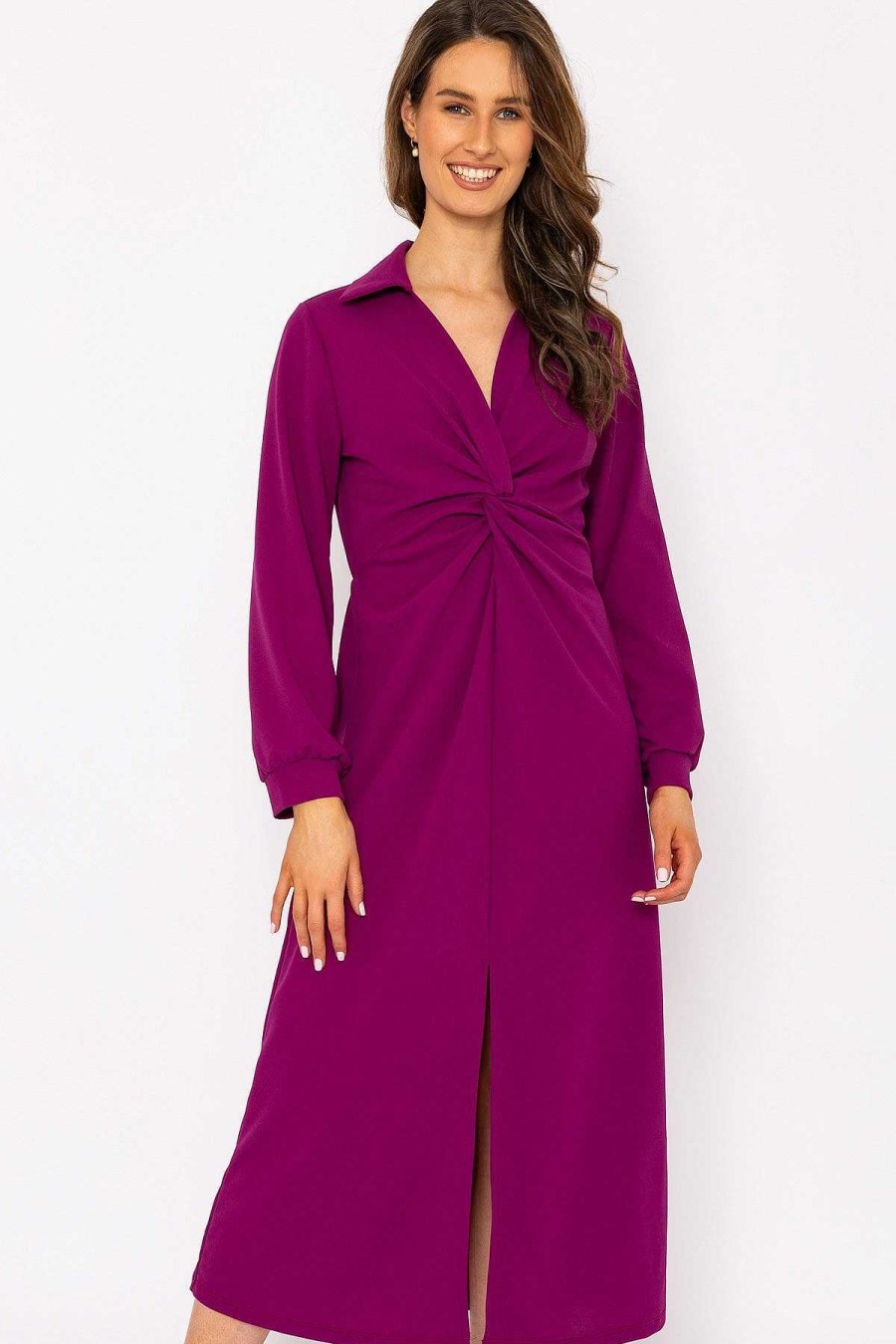 Sale Dresses | Pala D'oro Susannah Midi Dress In Magenta