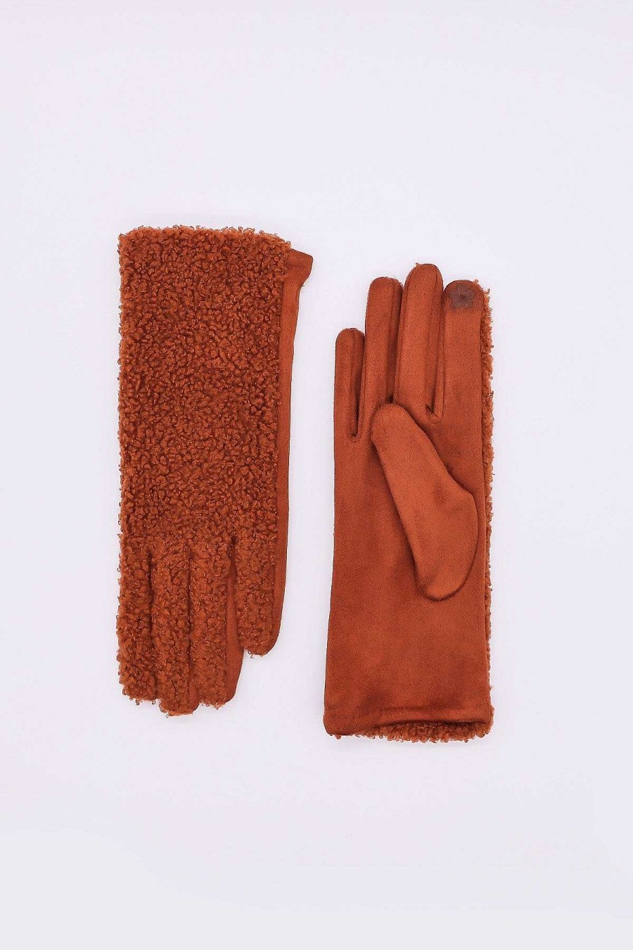 Gloves | SOUL Accessories Boucle Front Glove In Tan