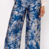 Jeans & Trousers | Pala D'oro Wide Leg Trousers In Blue Print