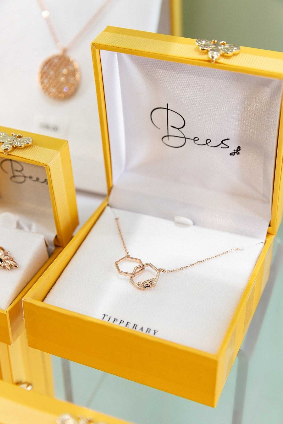 Necklaces | Tipperary Crystal Jewellery Bee Hexagonal Infinity Pendant