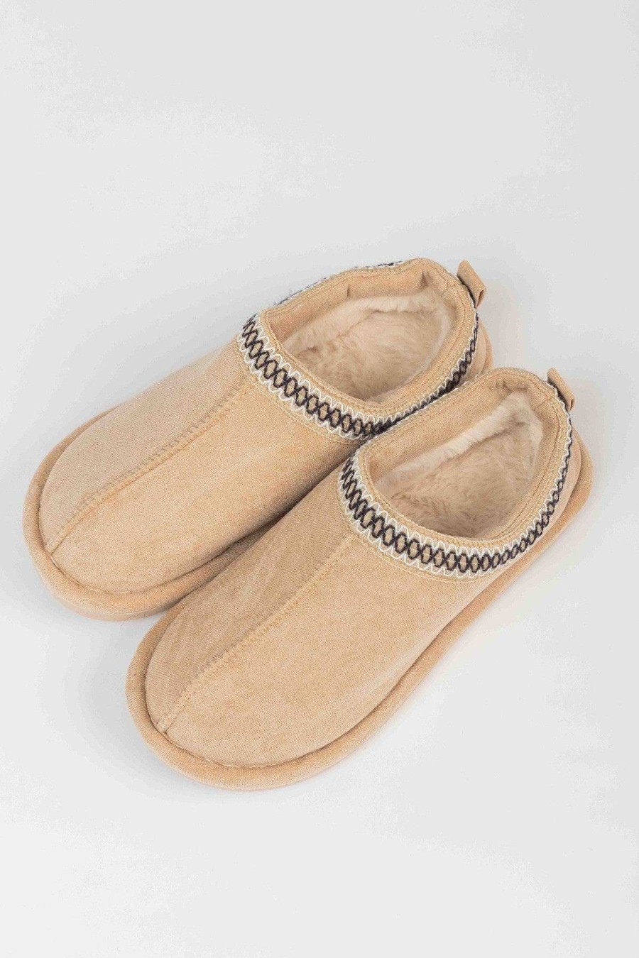 Nightwear | Pala D'oro Accessories Suedette Mule Slippers In Beige