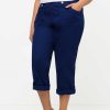 Jeans & Trousers | Ulla Popken Roll-Tab Hem Stretch Cargo Pants In Dark Blue