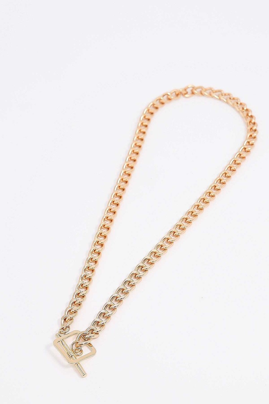 As Seen On Social | Joularie Curb T-Bar Necklace