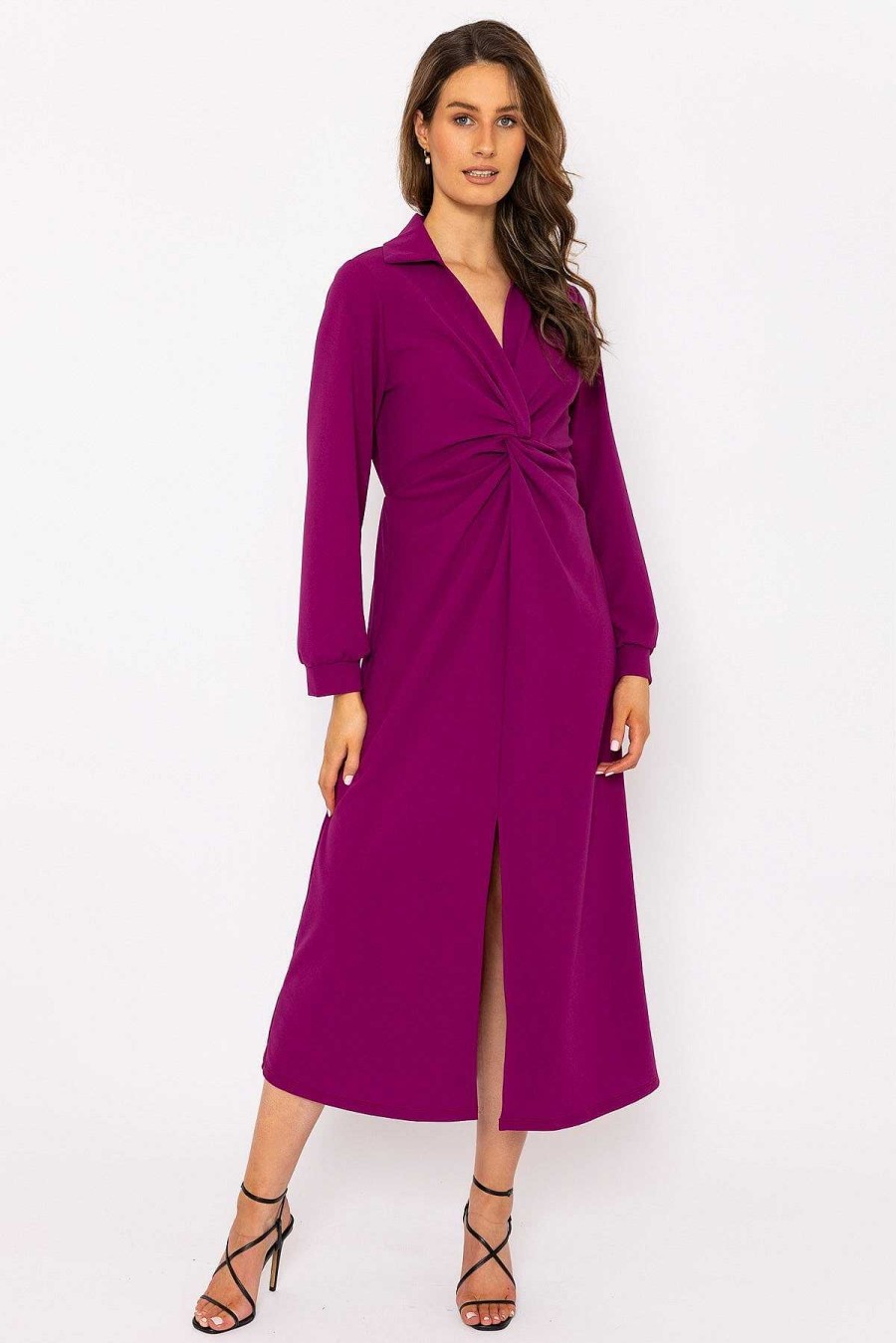 Sale Dresses | Pala D'oro Susannah Midi Dress In Magenta