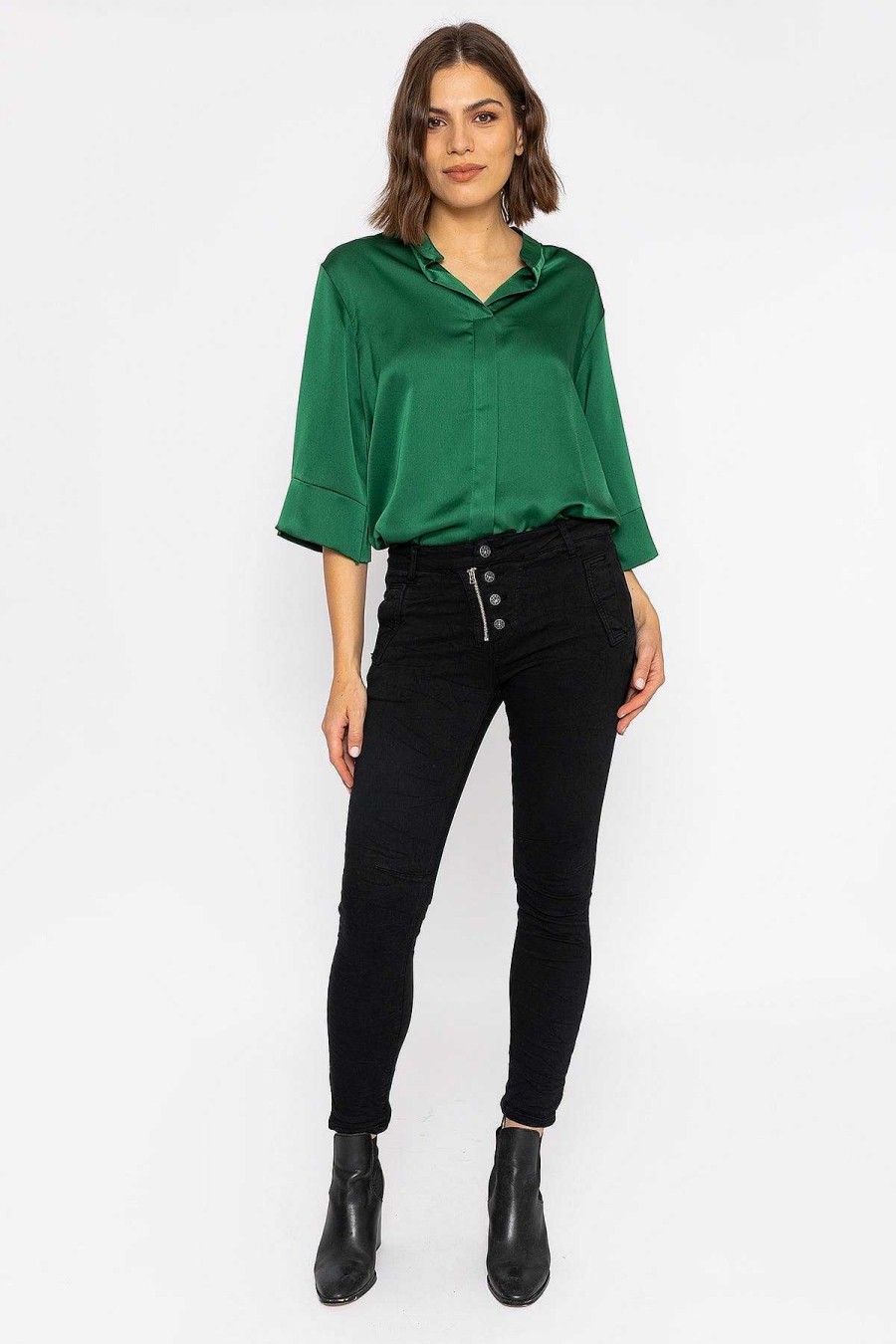 Jeans & Trousers | J'aime la Vie Button Front Jeans In Black