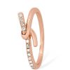 Boxed Gifts | Tipperary Crystal Jewellery Eternal Knot Ring In Rose Gold - Size 7