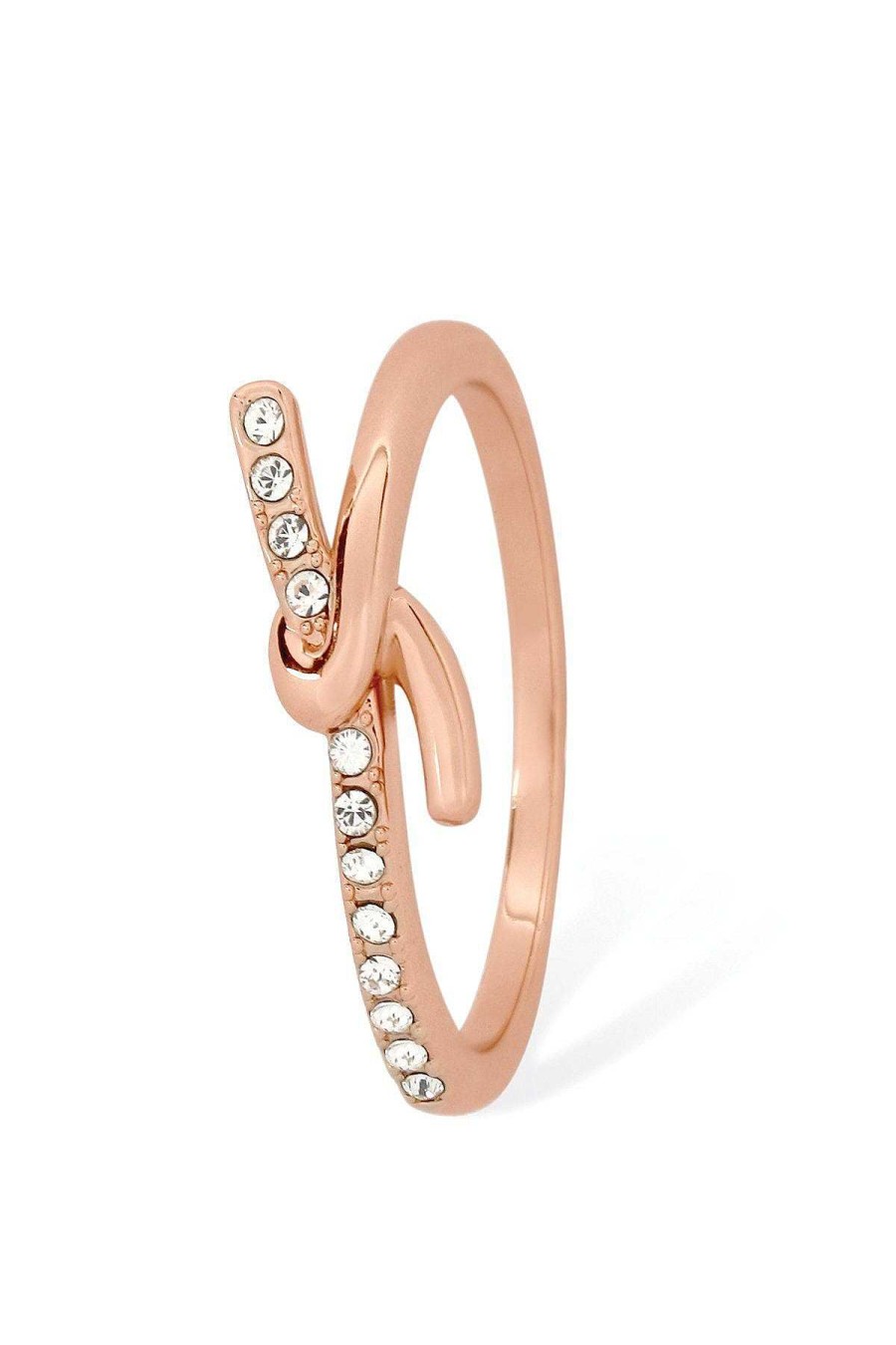 Boxed Gifts | Tipperary Crystal Jewellery Eternal Knot Ring In Rose Gold - Size 7