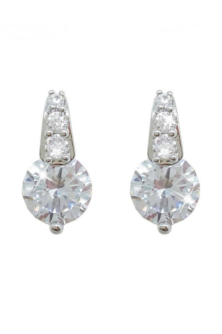 Boxed Gifts | Tipperary Crystal Jewellery Silver Round Earrings With Pave Bale