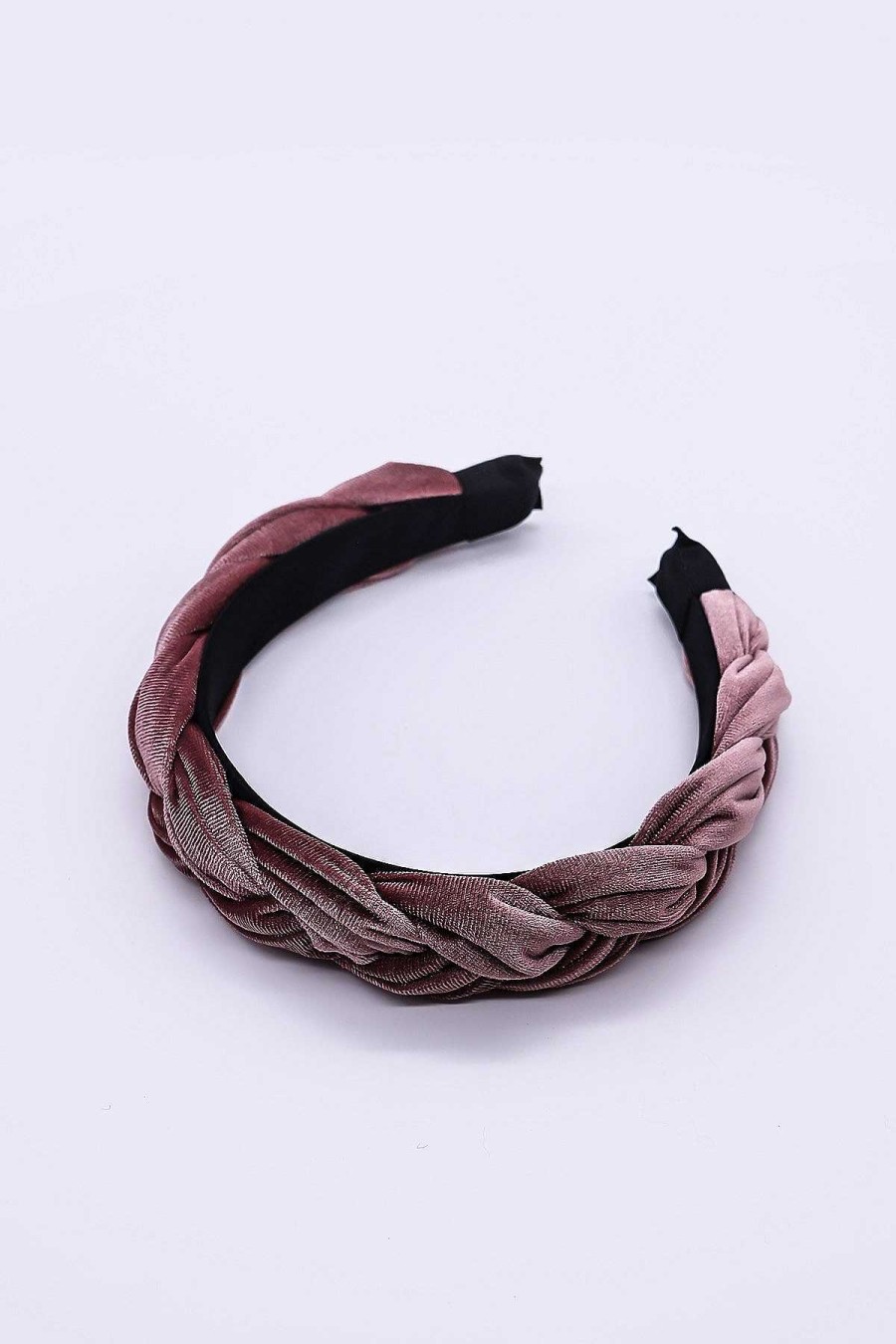 Hair Bands | SOUL Accessories Pink Velvet Plaited Hairband