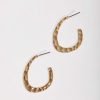 Earrings | Soul Jewellery Flat Textured Open Hoop Earrings