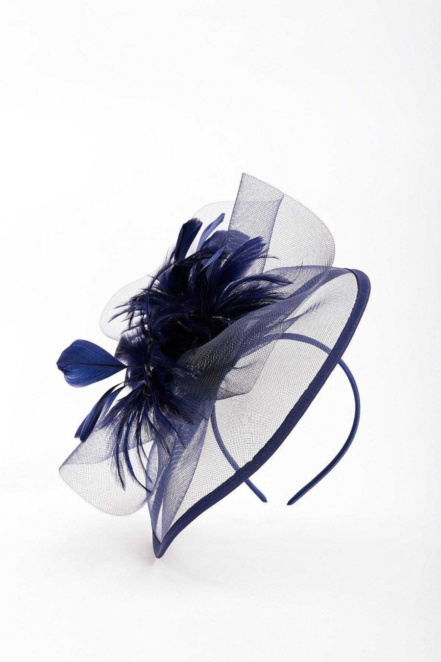 Fascinators | SOUL Accessories Large Navy Fascinator With Feather