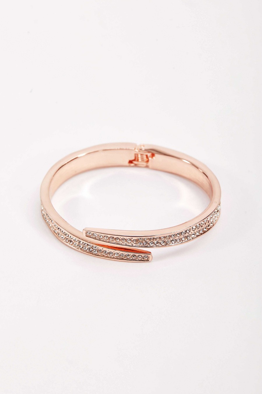 Classic Fashion | Soul Jewellery Rose Gold Hinge Diamante Bangle