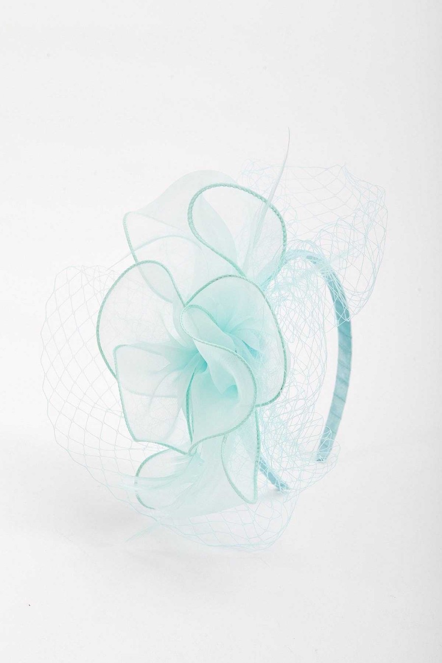 Fascinators | SOUL Accessories Mint Hairband Fascinator With Net & Feathers