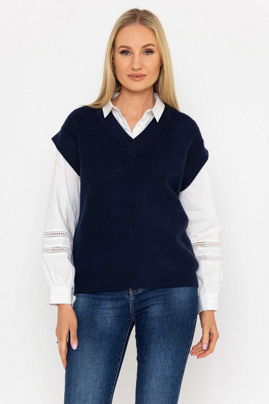 Jumpers & Cardigans | J'aime la Vie Sweater Vest In Navy