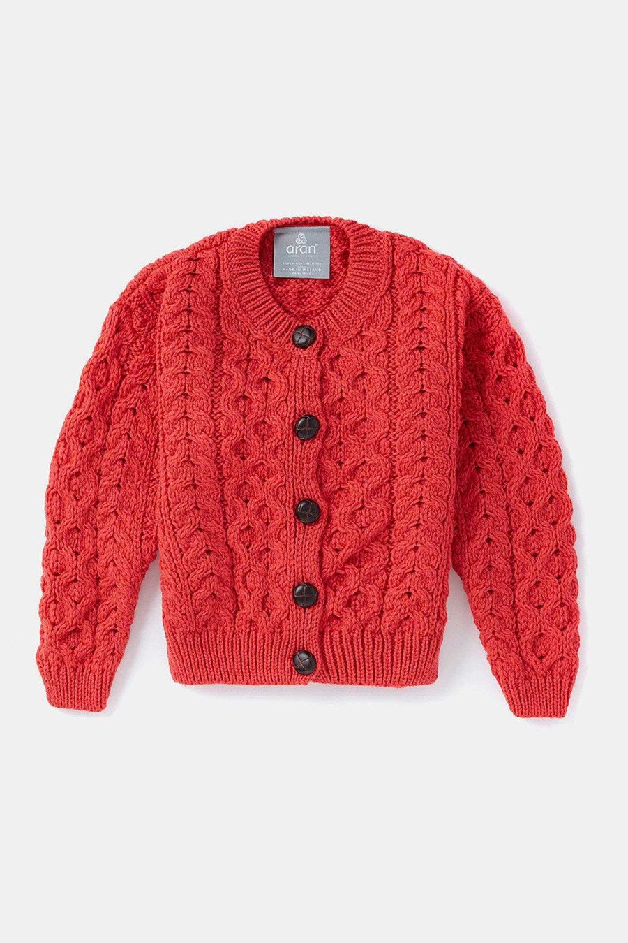 Jumpers & Cardigans | Aran Woollen Mills Kids Aran Cardigan In Red