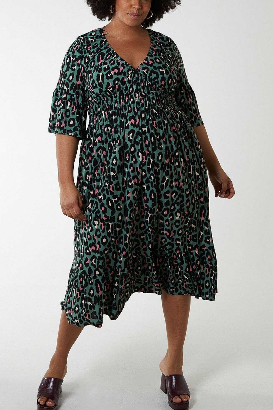 Dresses | Nova of London Green Printed Midi Dress