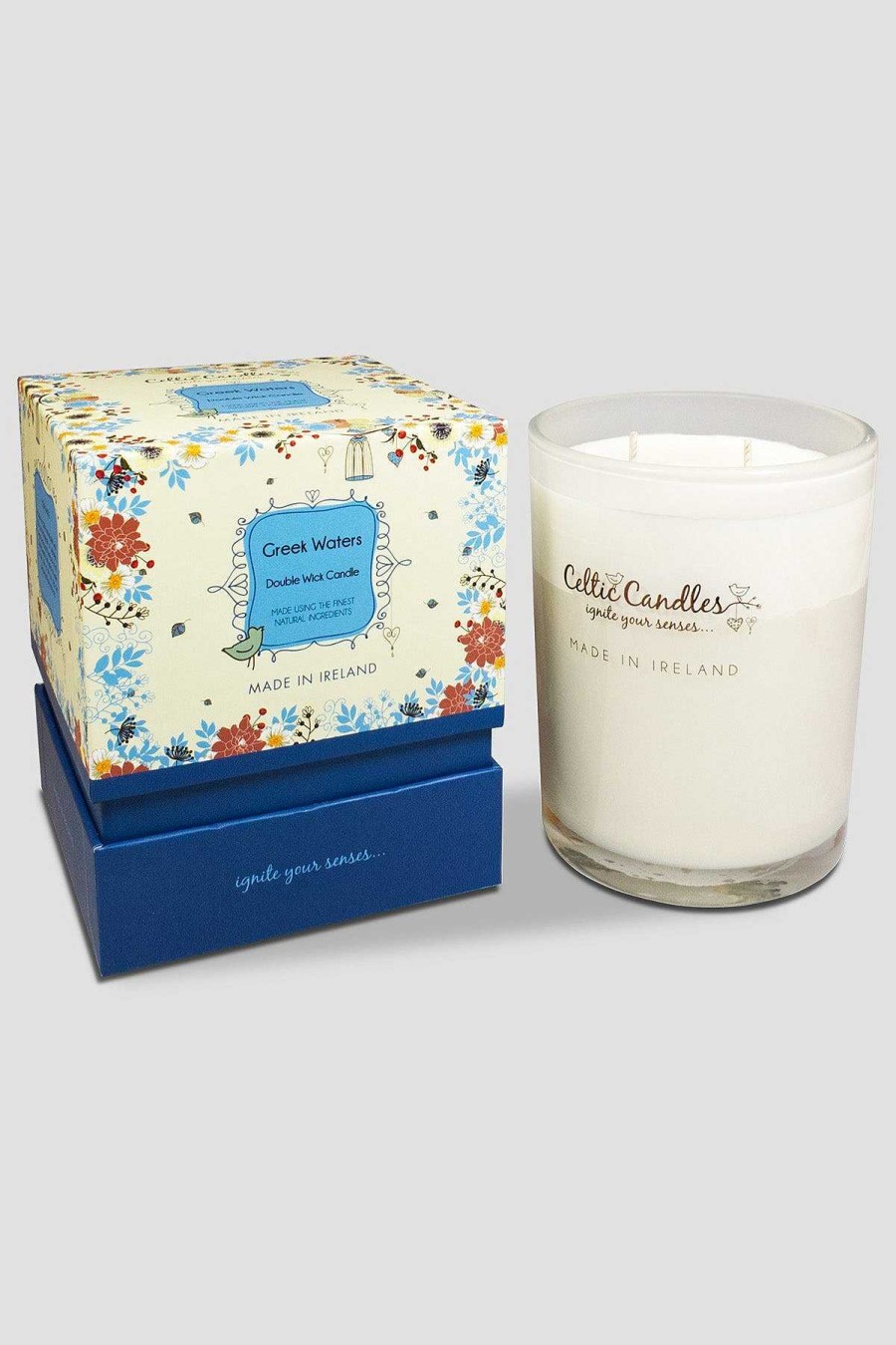 Homeware | Celtic Candles Double Wick Greek Water Candle