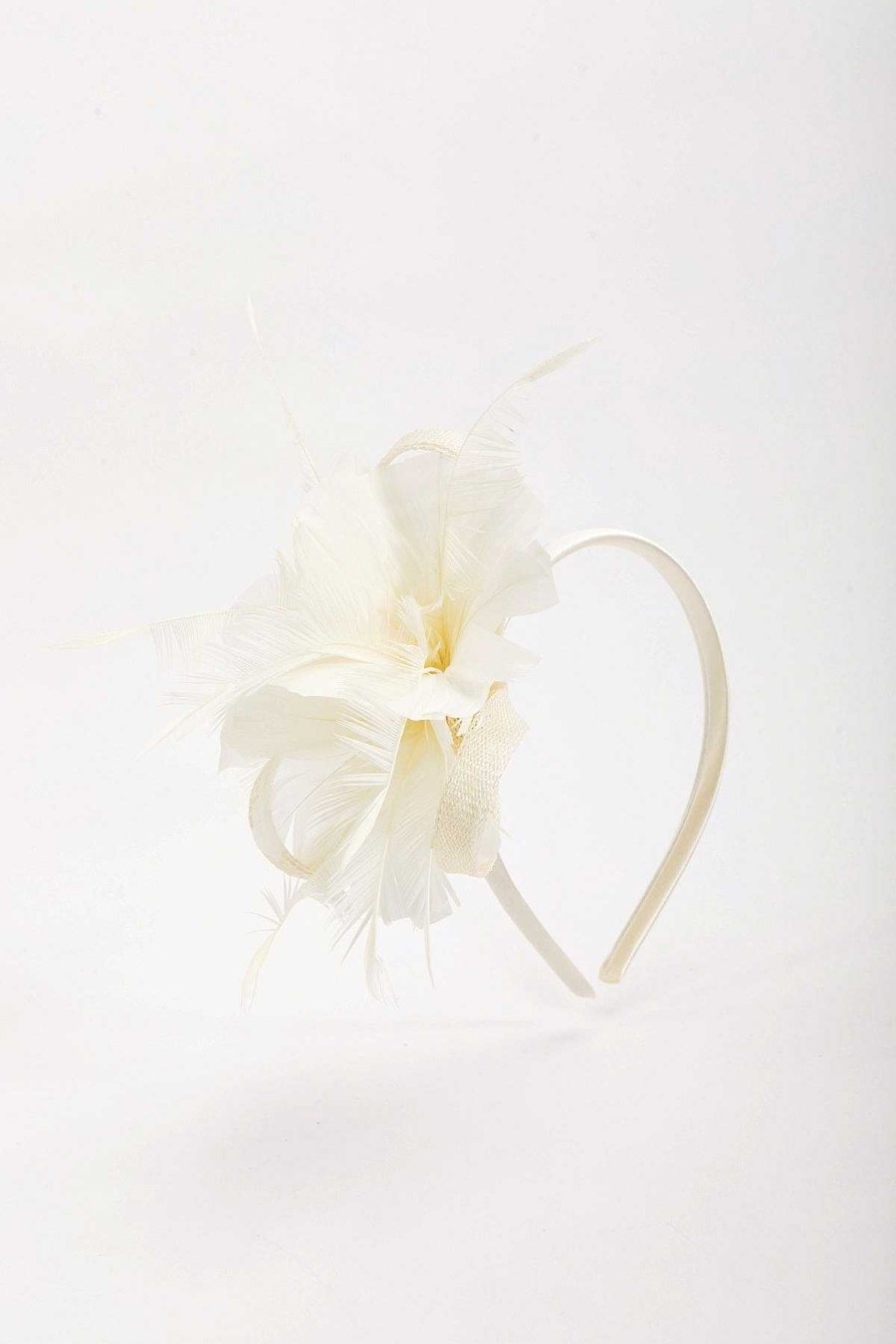 Fascinators | SOUL Accessories Cream Feather Flower Fascinator