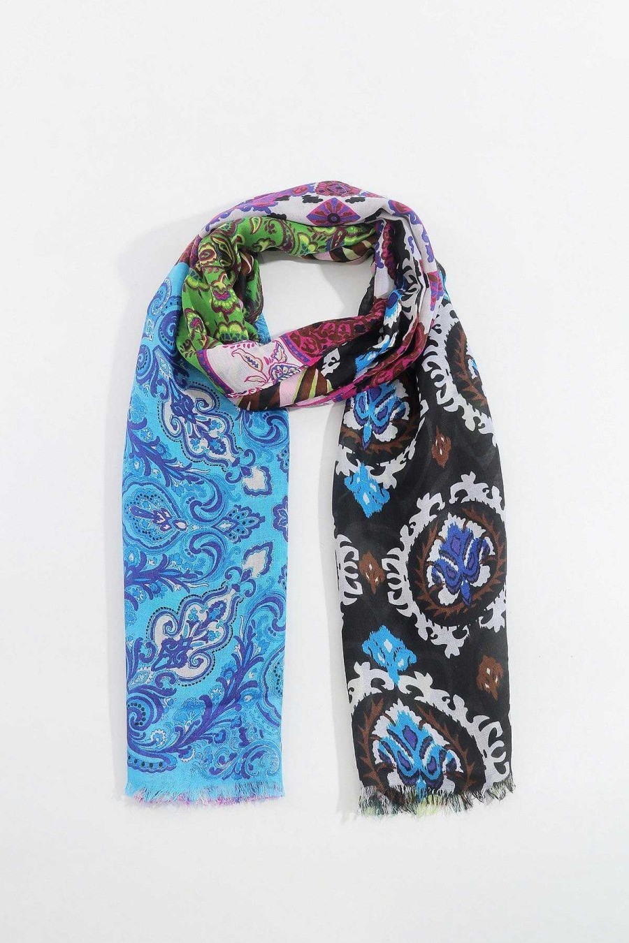 Accessories | SOUL Accessories Abstract Paisley Scarf In Blue