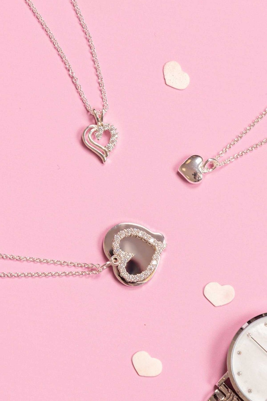 Boxed Gifts | Newbridge Silverware Jewellery Double Heart Pendant Clear