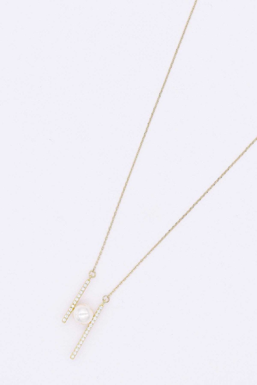 Necklaces | Soul Jewellery Bar And Pearl Necklace In Gold