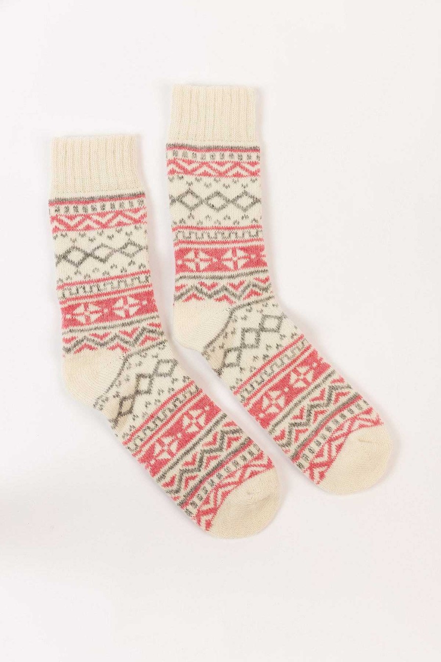 Nightwear | Cherish Accessories Cream Fairisle Cosy Socks In Box