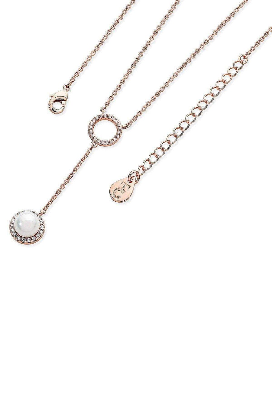 Boxed Gifts | Tipperary Crystal Jewellery Circle Drop Pearl Pendant Necklace