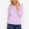 Jumpers & Cardigans | Voulez Vous Purple Cable Knit Sweater With Shirt Collar