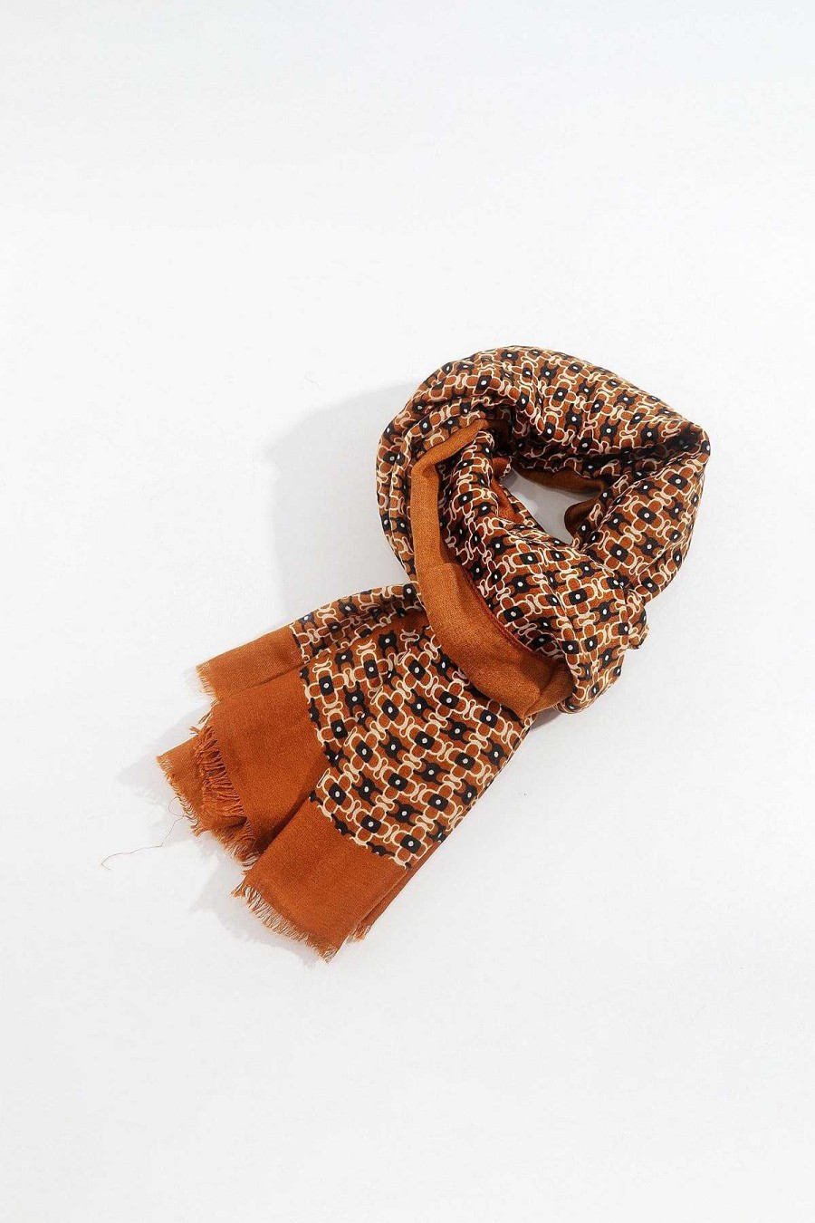 Accessories | SOUL Accessories Geo Print Scarf In Brown