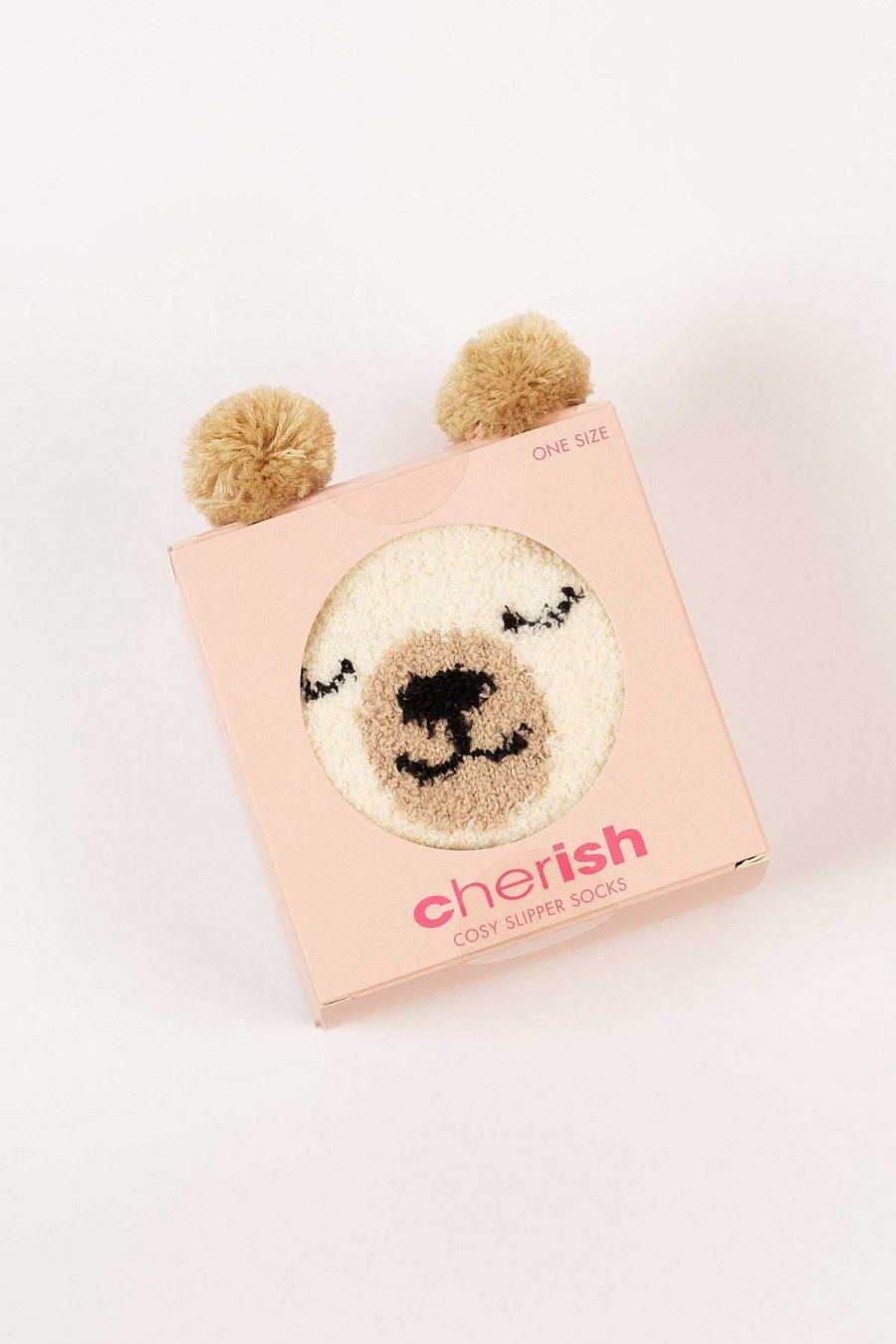 Nightwear | Cherish Accessories Cream Fluffy Boxed Slipper Socks