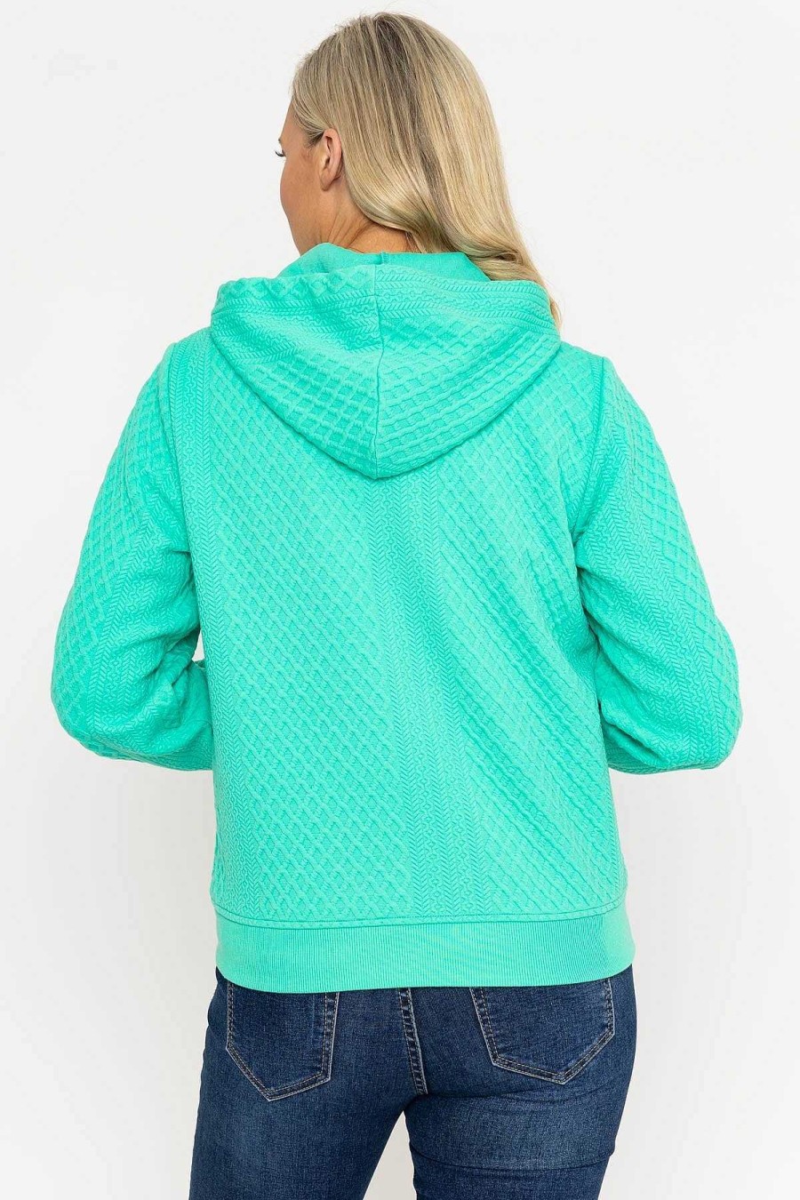 Coats & Jackets | Voulez Vous Green Textured Jersey Hoodie